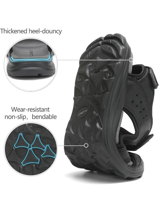 Men\'s Black 1 Leather Athletic Sandals Sport Outdoor Hiking Sandals Open Toe main image 5
